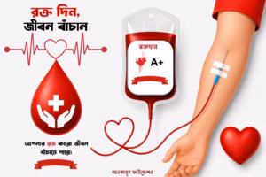 রক্তদান কী, উপকারিতা, নিয়ম, যোগ্যতা ও সতর্কতা গাইড, রক্ত দিন জীবন বাঁচান, আনকাবূত ফাউন্ডেশন ব্লাড ডোনেশন সচেতনতা পোস্টার